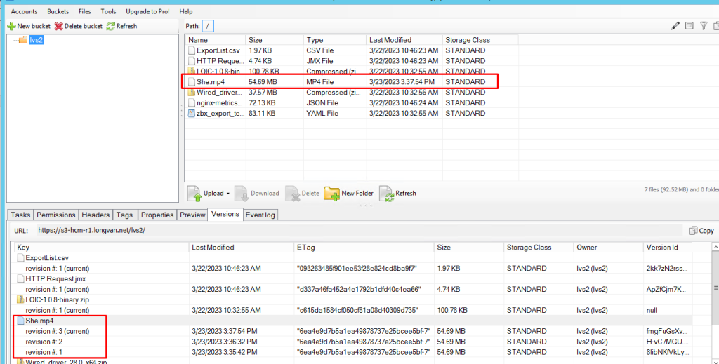 Giới thiệu tính năng Bucket Versioning của S3 Cloud Storage Long Vân