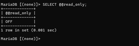 Xác nhận read_only = OFF