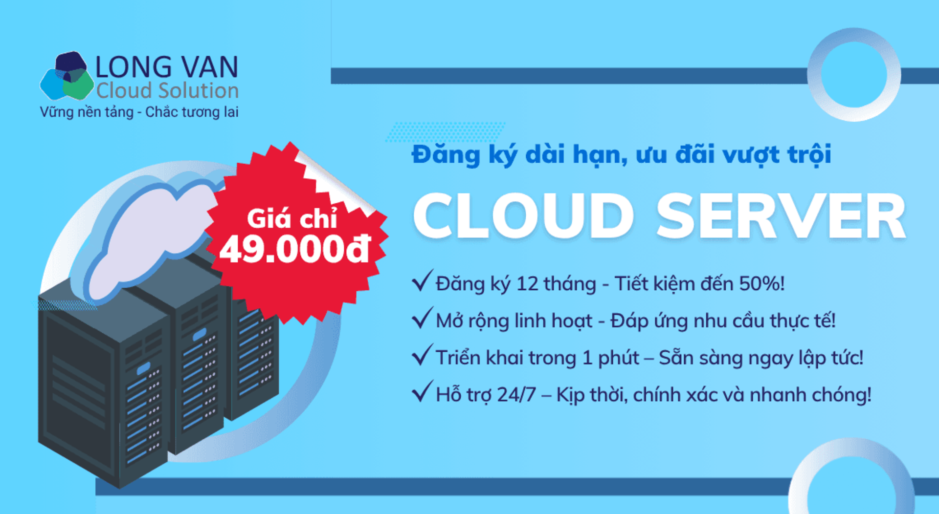 GIẢM ĐẾN 50% CHO CLOUD SERVER